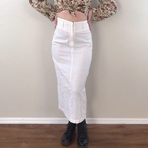 Vintage 90’s 100% Linen White Skirt